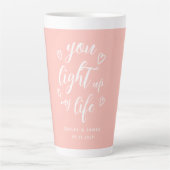 バレンタインデー私の人生をピンク色に カフェラテマグ (正面)