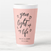 バレンタインデー私の人生をピンク色に カフェラテマグ (正面)