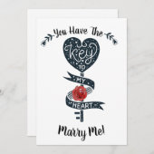 バレンタインデー私の提案鍵私のハート シーズンカード (正面/裏面)