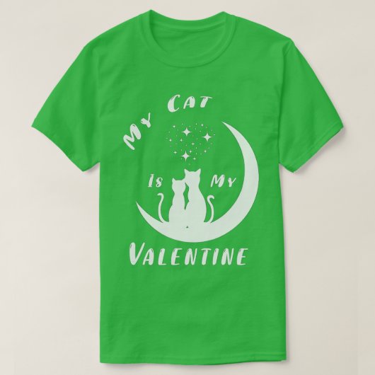 バレンタインデー私の猫はバレンタインの猫好き Tシャツ (デザイン正面)