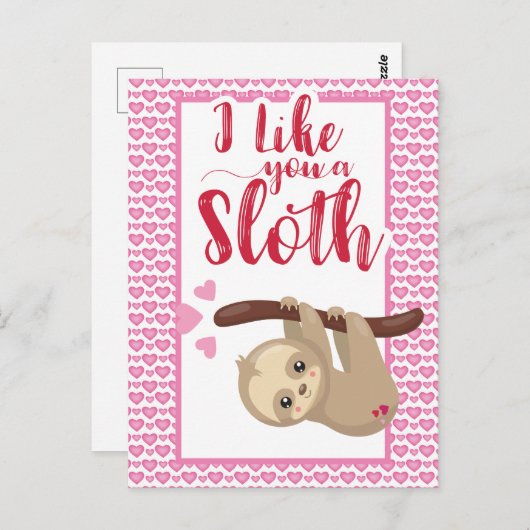 バレンタインデー私はあなたのお気に入りスロスホリデーカード ポストカード (正面/裏面)