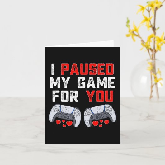 バレンタインデー私はあなたのために私のゲームを一時停止おもしろいゲーマー カード (黄色い花)