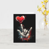 バレンタインデー私はあなたを愛する手署名AslハートWome カード (黄色い花)