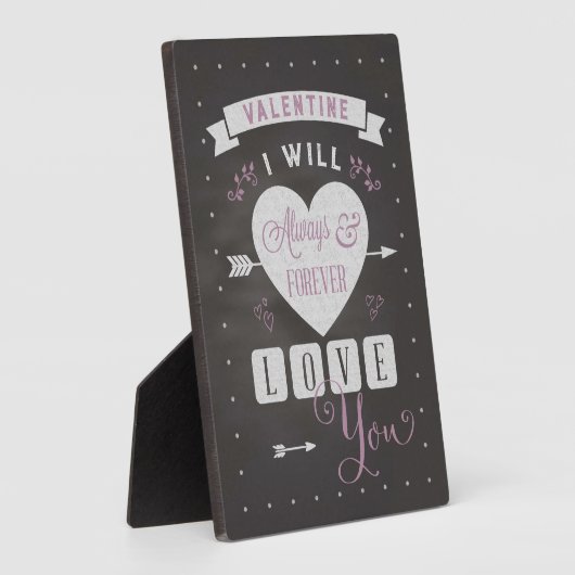 バレンタインデー私はいつも永遠にあなたを愛する フォトプラーク (側面)