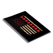 バレンタインデー米国国旗のハート ノートブック (右側)