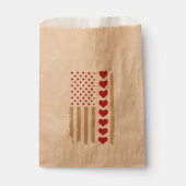 バレンタインデー米国国旗のハート フェイバーバッグ (正面)