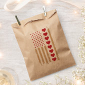 バレンタインデー米国国旗のハート フェイバーバッグ (クリップ留めされた状態)