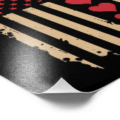 バレンタインデー米国国旗のハート フォトプリント            (角)