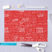 バレンタインデー紅白真愛ワードアート 薄葉紙 (クラフト)
