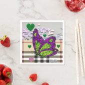 バレンタインデー紙ナプキンスバタフライ スタンダードカクテルナプキン (インサイチュ)