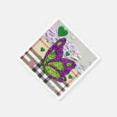 バレンタインデー紙ナプキンスバタフライ スタンダードカクテルナプキン (角)