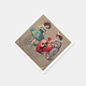 バレンタインデー紙ナプキンスヴィンテージ スタンダードカクテルナプキン (角)