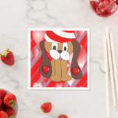 バレンタインデー紙ナプキンス犬 スタンダードカクテルナプキン (インサイチュ)