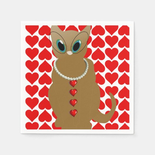 バレンタインデー紙ナプキンス スタンダードカクテルナプキン (正面)