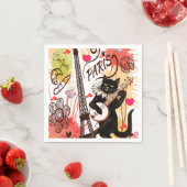 バレンタインデー紙ナプキンス，パリフランス スタンダードカクテルナプキン (インサイチュ)