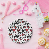 バレンタインデー紙プレート ペーパープレート (パーティー)