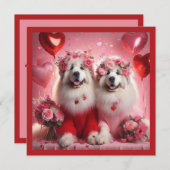 バレンタインデー素晴らしピレネー夫婦 シーズンカード (正面/裏面)