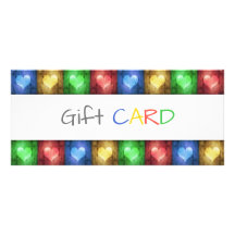 バレンタインデー素朴カラフルハートギフトカード