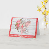 バレンタインデー素朴キュートバニーラビット カード (黄色い花)