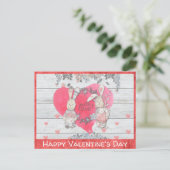 バレンタインデー素朴キュートバニーラビット ポストカード (スタンド正面)