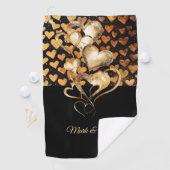 バレンタインデー結婚に向けたゴルファーのハート ゴルフタオル (インサイチュ)