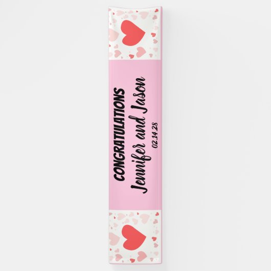 バレンタインデー結婚のお祝いバナー 横断幕 (縦)