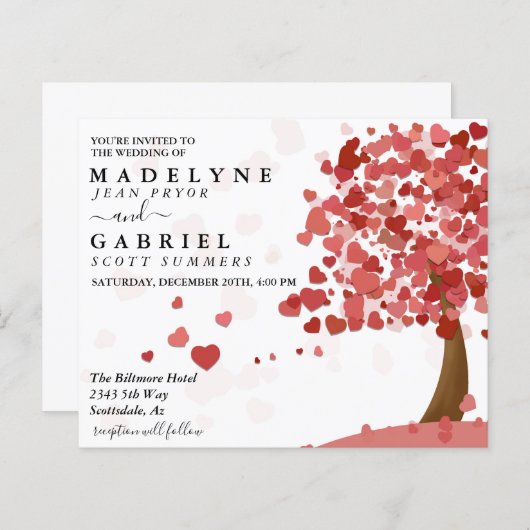 バレンタインデー結婚のハートツリー予算 (正面/裏面)