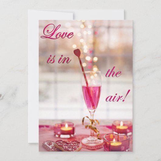 バレンタインデー結婚のラブシャンパン シーズンカード (正面)