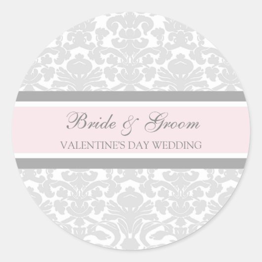 バレンタインデー結婚の新郎新婦封筒用シール ラウンドシール (正面)