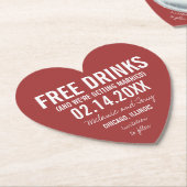 バレンタインデー結婚の日おもしろいの保存 ペーパーコースター (アングル)