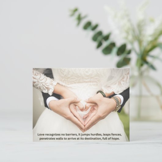 バレンタインデー結婚ギフトホリデーカード。 シーズンポストカード (スタンド正面)