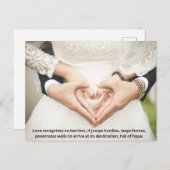 バレンタインデー結婚ギフトホリデーカード。 シーズンポストカード (正面/裏面)