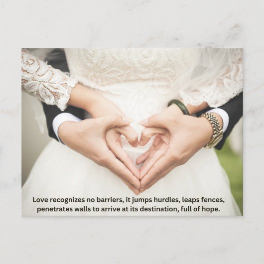 バレンタインデー結婚ギフトホリデーカード。 シーズンポストカード (正面)