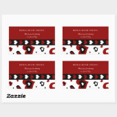 バレンタインデー結婚式の引き出物ラベル赤いハート 長方形シール (シート)