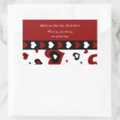 バレンタインデー結婚式の引き出物ラベル赤いハート 長方形シール (バッグ)