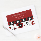 バレンタインデー結婚式の引き出物ラベル赤いハート 長方形シール (封筒)