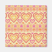 バレンタインデー編み模様 マグネット (正面)