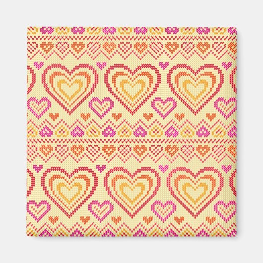 バレンタインデー編み模様 マグネット (正面)