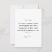 バレンタインデー美しいインランジェリーオンザソファ サンキューカード (裏面)