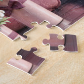 バレンタインデー美しいインランジェリーオンザソファ ジグソーパズル (側面)