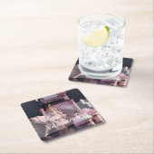 バレンタインデー美しいインランジェリーオンザソファ スクエアペーパーコースター (インサイチュ)