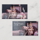 バレンタインデー美しいインランジェリーオンザソファ 名刺 (正面/裏面)