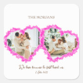 バレンタインデー聖書の聖句： 1ヨハネ4:19 スクエアシール (正面)