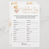 バレンタインデー自分のフレーズを終了する編集可能ゲーム (正面/裏面)