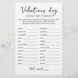 バレンタインデー自分のフレーズを終了する編集可能ゲーム