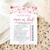 バレンタインデー誰がママまたはパパ赤ちゃんシャワーゲーム 招待状