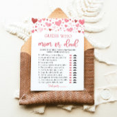 バレンタインデー誰がママまたはパパ赤ちゃんシャワーゲーム 招待状