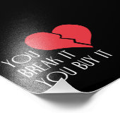 バレンタインデー買のハートを壊す フォトプリント (角)