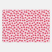 バレンタインデー赤いちご赤いハート白 ラッピングペーパーシート (正面2)