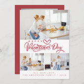 バレンタインデー赤いスクリプト3コラージュ数々の – 写真 シーズンカード (正面/裏面)